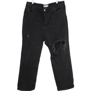 Abercrombie & Fitch Curve Love '90s Relaxed Jean High Rise Black Jean Size 33 16